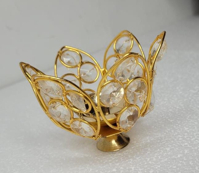 Brass Crystal Diya