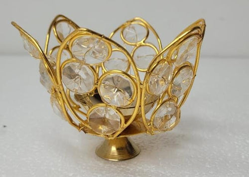 Brass Crystal Diya