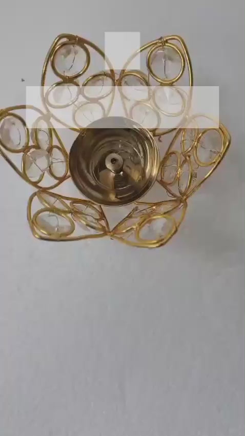 Brass Crystal Diya